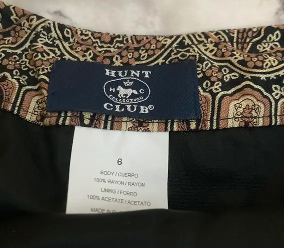 Hunt Club Vintage black and brown paisley midi skirt