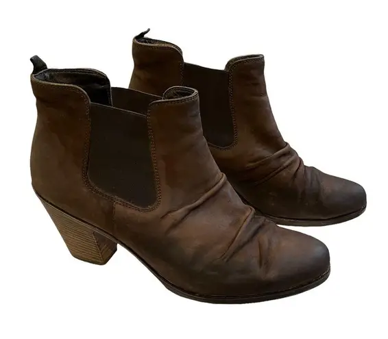 Paul Green  Jano Brown Nubuck Leather Chelsea Ankle Boot