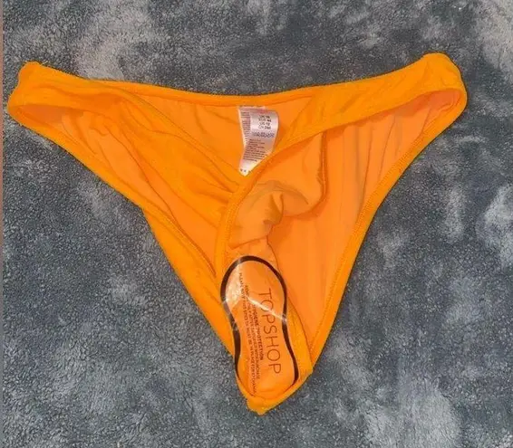 Topshop Neon  Orange Microfiber Bikini Bottom Size 12