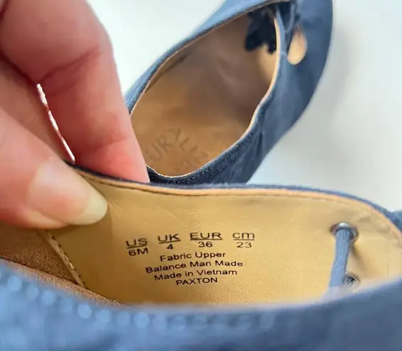 Naturalizer Paxton Bootie Womens Size 6M Blue Open Front Lace Up Tassel Witchy