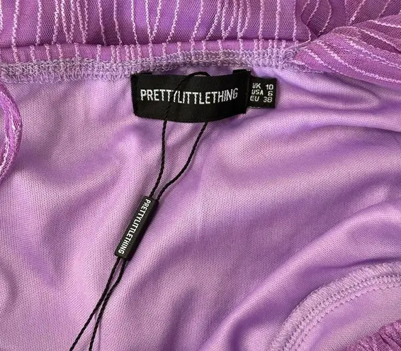 Pretty Little Thing  Lilac Textured cocktail party Dress size 6