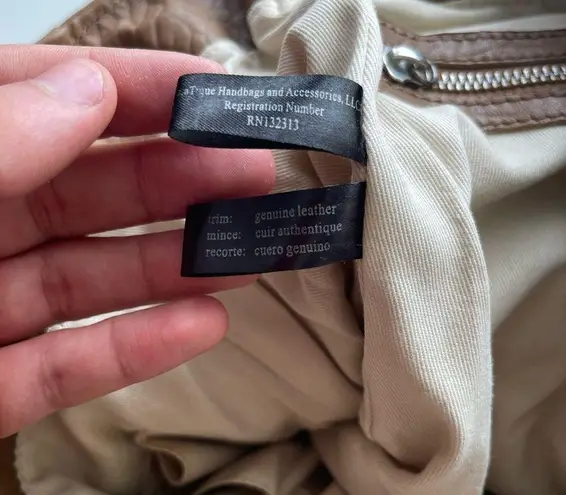 REVEL delancey belted two tone leather tote handbag purse shoulder bag $348