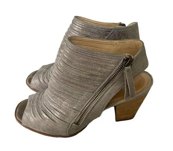 Paul Green Cayanne peep toe heel Smoked brush metallic Brush Open Toe Bootie