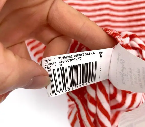 Pepe Jeans Sasha T-Shirt Red White Stripe M