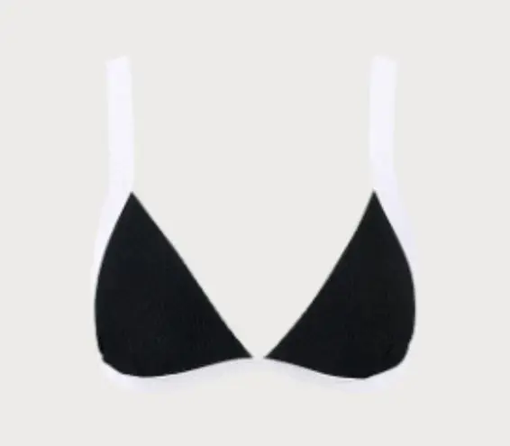 BERLOOK Contrast Trim Triangle Bikini Top ONLY 69 Black Size XL
