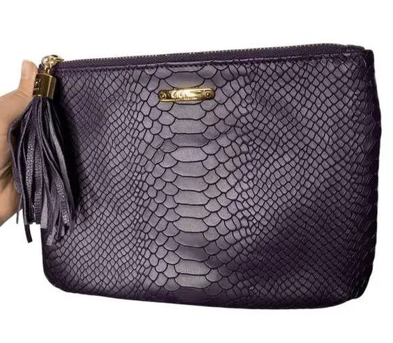 GiGi New York Python Leather Embossed Zip All