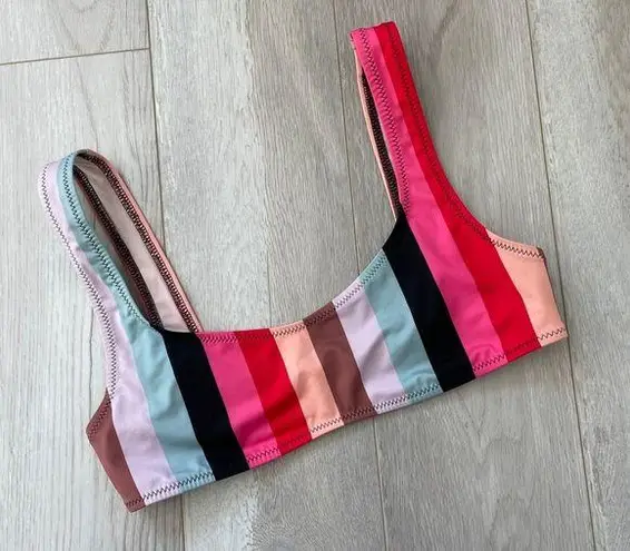 Solid & Striped Elle Bikini Top malibu stripe womens small colorful swim summer