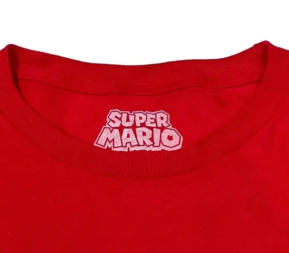 Nintendo Super Mario Long Sleeve T-Shirt Red Tee Crew Neck Video Game