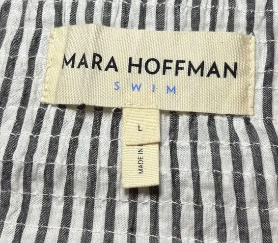 Mara Hoffman Womens Bella Organic Cotton Striped Halter Top Size L Black & White