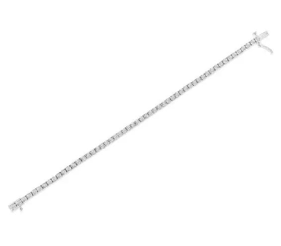 Brilliance NIB Haus of  .925 Silver 1.0 Cttw Diamond Facet Bezel Tennis Bracelet