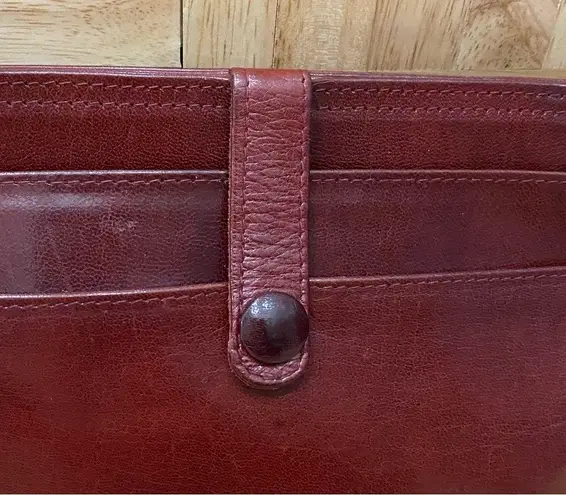 Bottega Veneta Vintage Made in Italy Bordeaux Leather Wristlet Pouch Bag