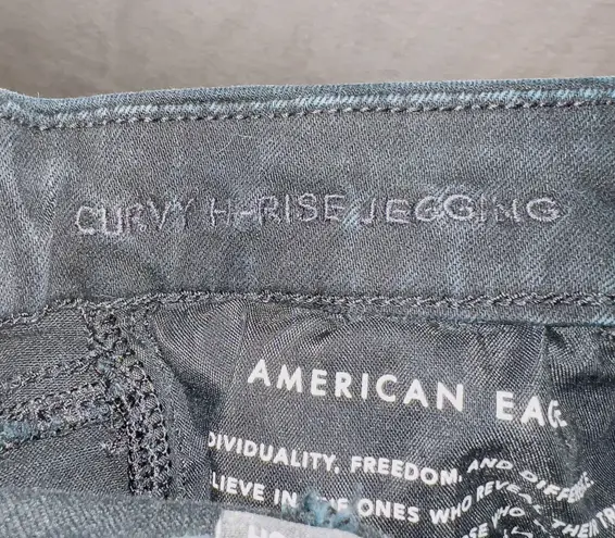 American Eagle Black Wash Next Level Stretch Curvy Hi Rise Jegging Jeans