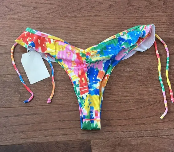 Aurelle Swim NWT Aurelle high leg cheeky multicolor scrunch bikini bottoms - M