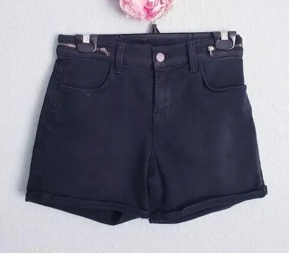 J Brand  Black Shorts with Zipper Details