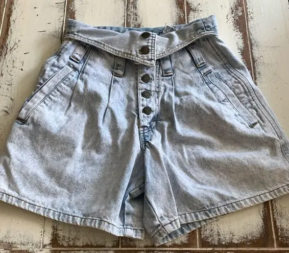 EXPRESS Vintage 90’s  high waist paper bag denim short size 3/4 thumbnail 1