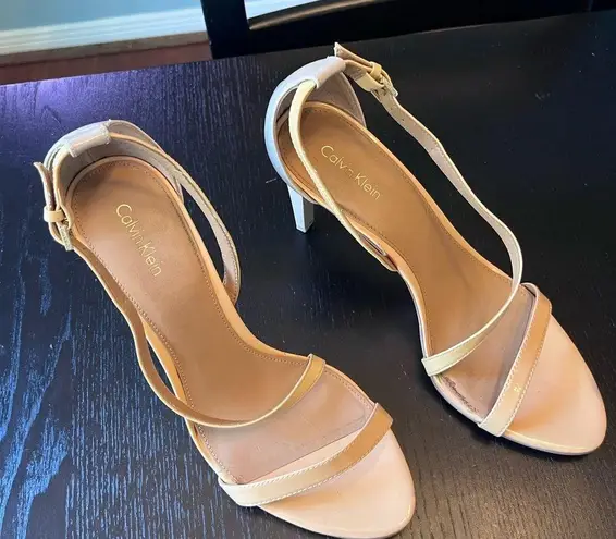 Calvin Klein  Strappy Nude Heels