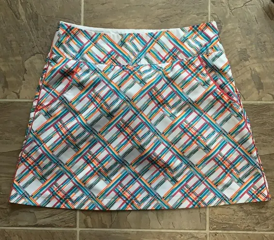 Adidas  Golf White Diagonally Striped Golf Skort