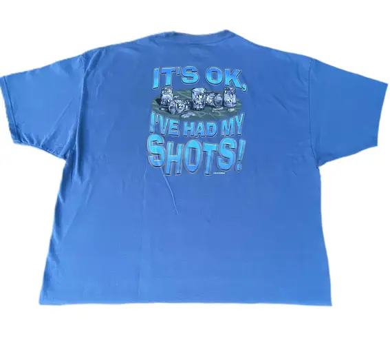 Big Dogs Vintage Alcohol It’s Okay I’ve Had My Shots Blue Graphic T-shirt