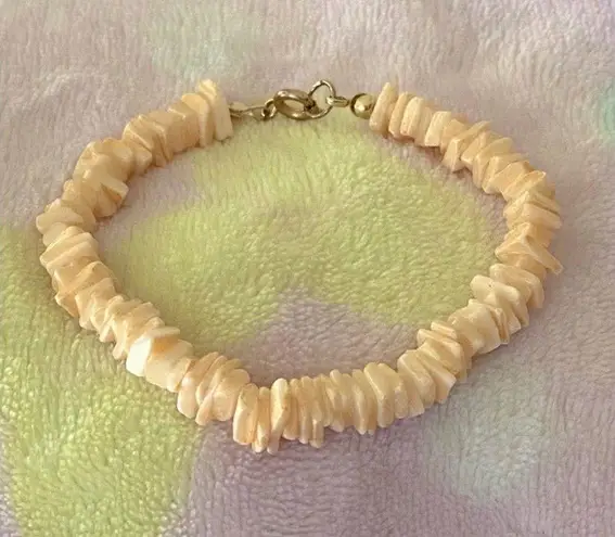 baby pink vintage Moonstone bracelet with 14k gold closure