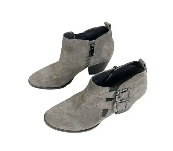 Ivanka Trump Womens Taren Ankle Boots Booties Gray Suede Block Heel Zip 8.5 M