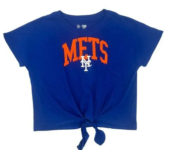 Campus Lifestyle MLB New York Mets Women's Front Knot T-Shirt in Blue, XL