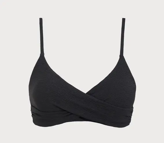 Berlook Black Ribbed Twist Knot Bikini TOP ONLY 41 Size L