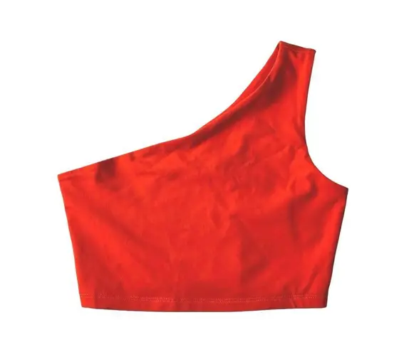 Susana Monaco One Shoulder Crop Top Bright Orange Size S
