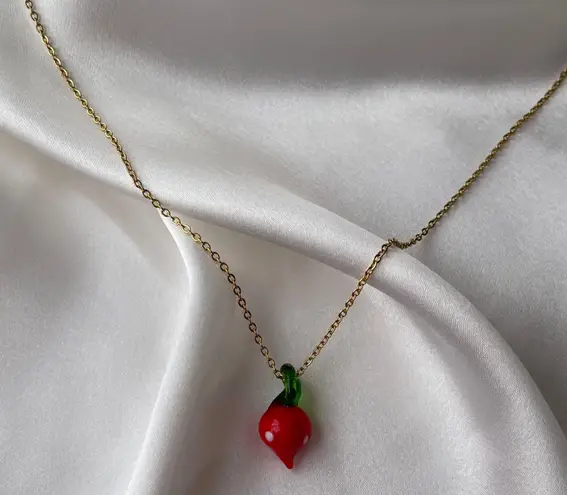 Boutique Glass Strawberry Necklace