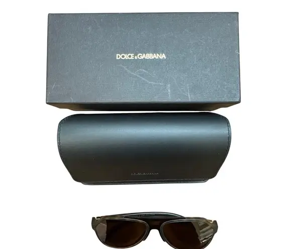 Dolce & Gabbana Dolce & Gabana Brow Bar Aviator Sunglasses in Matte Havana