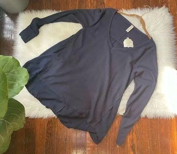 Altar'd State Altar’s State Flowy Navy Waffle Shirt Long Sleeve NWT