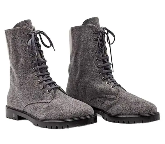 Lafayette 148 Finely Women's Combat Boots Wool Cashmere Size 10 Multicolor Lace