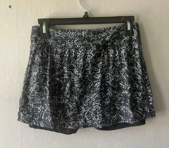 Nike Black And White Patterned Tennis Skirt