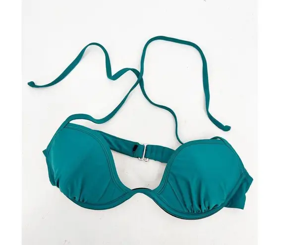 Andrea Iyamah Andrea Lyamah Gura Corset Bikini Top in Ocean Teal Blue Size Medium