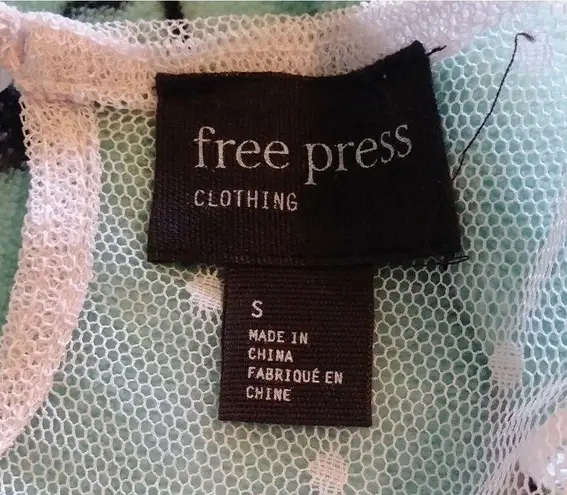 Free Press Nordstrom  Light Pink Swiss Dot Sheer Mesh Lace Top