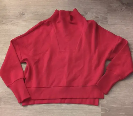 Calia By Carrie Underwood Elevate Herringbone Funnel Neck Red/Maroon Size XS Red