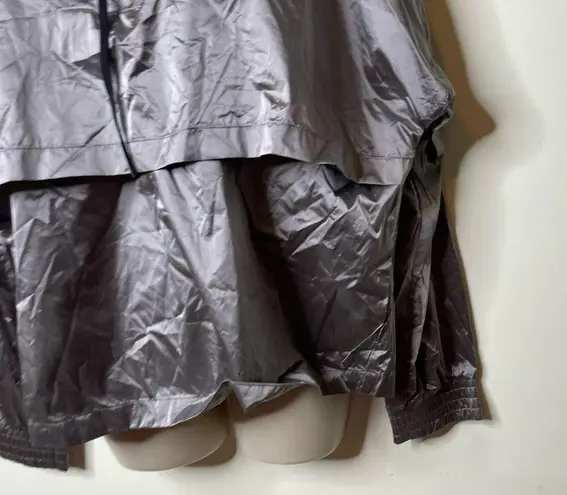 Oakley Luxe Anorak 1/4 zip pullover crop Hooded Jacket StoneGray sz L