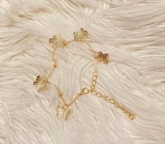 Gold butterfly Anklet