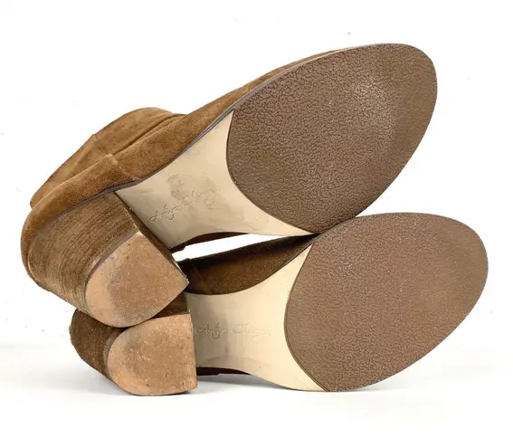 Arturo Chiang Womens Hadley Heeled Boots Brown Suede Ankle Back Zip Closure 9