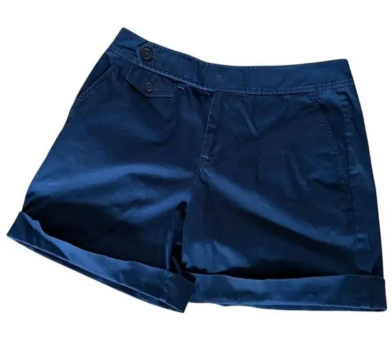 Lauren Ralph Lauren Petite Women's Cotton Navy Blue Chino Shorts Size 8