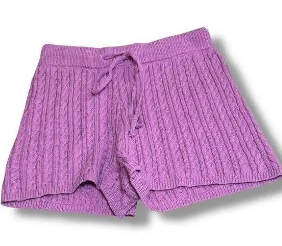 NWT Sadie & Sage Lavender Cable Knit Lounge Shorts | Size Small Purple