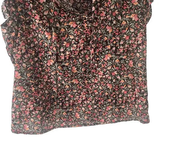 BB Dakota Steve Madden Women's Size Medium Floral Black Cotton Top