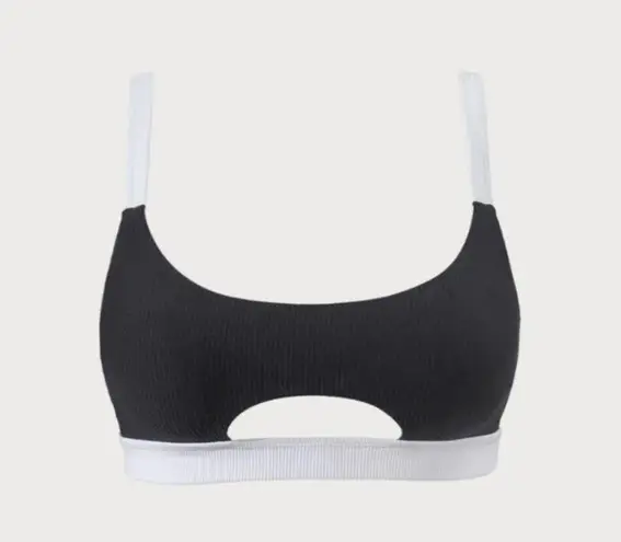 Berlook Contrast Trim Plus Size Bikini Top and Bottom 55 Black