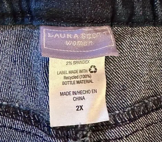 Laura Scott Pull-On Elastic Waistband Stretch Skinny Jeans Size 2X