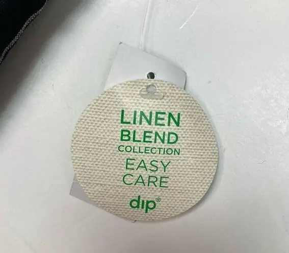 *New DIP Linen Blend Womens Sundress Womens XL Black Stripe Tiered Lined Dress