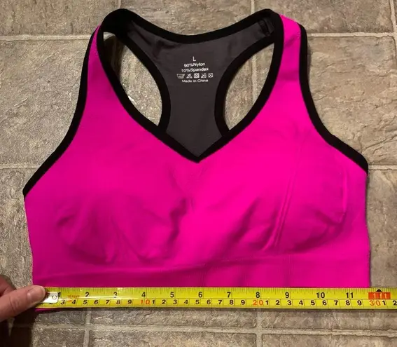 NWOT Pink Padded Racerback Sports Bra Size L