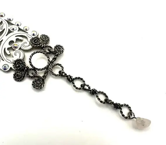 Novel’a white leather rhinestone bracelet White