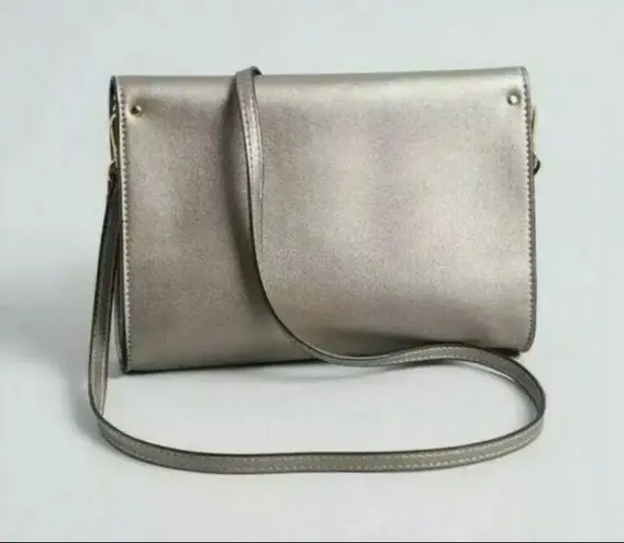 Summer & Rose Celine convertible envelope crossbody clutch purse metallic silver
