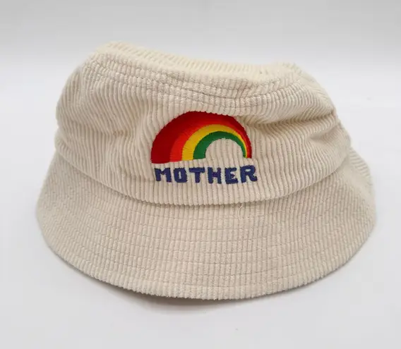 MOTHER WOMEN'S THE BUCKET LIST HAT CREAM EMBROIDERED CORDUROY CASUAL NWT