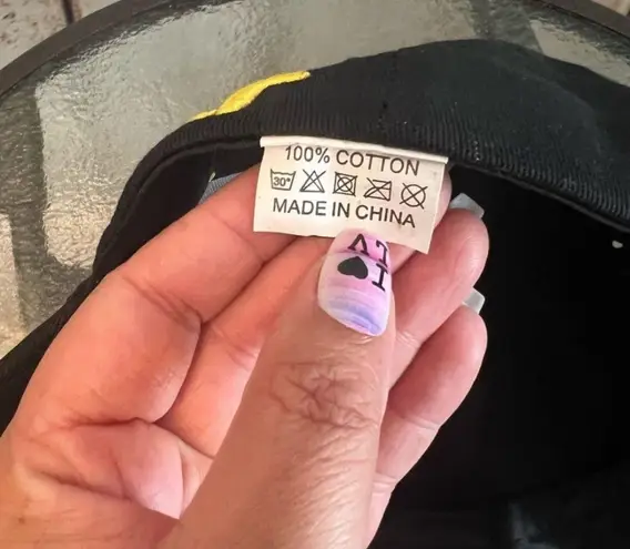 Flat Top Baseball Cap Snapback Black Hat Embroidered