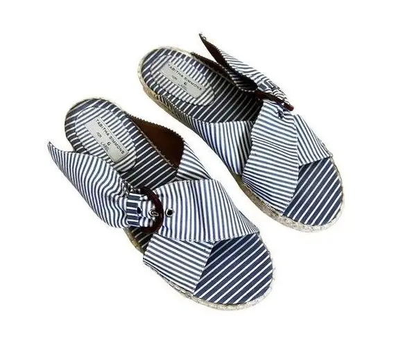 TABITHA SIMMONS for G Label Richie Striped Slide Sandals Women's Sz.39 Blue Size 8.5